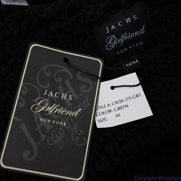 NWT JACHS Girlfriend green blue plaid Buffalo Sherpa jacket, size M - Picture 14 of 16